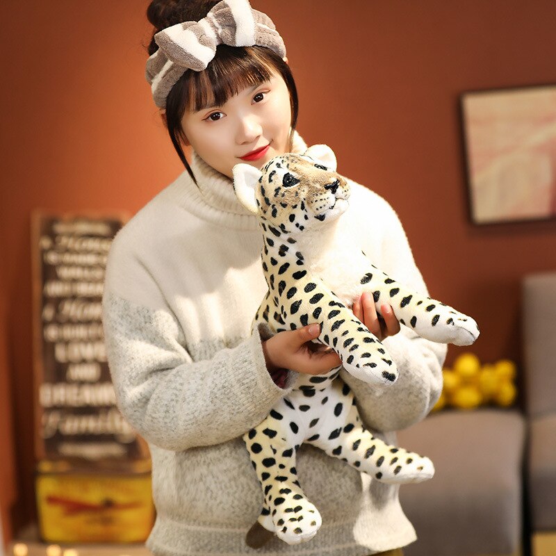 1pc 39/58cm Kawaii Simulation Lion Tiger Leopard Plush Toys Cute Dolls Stuffed Soft Real Like Animal Toys Child Kids Decor Gift