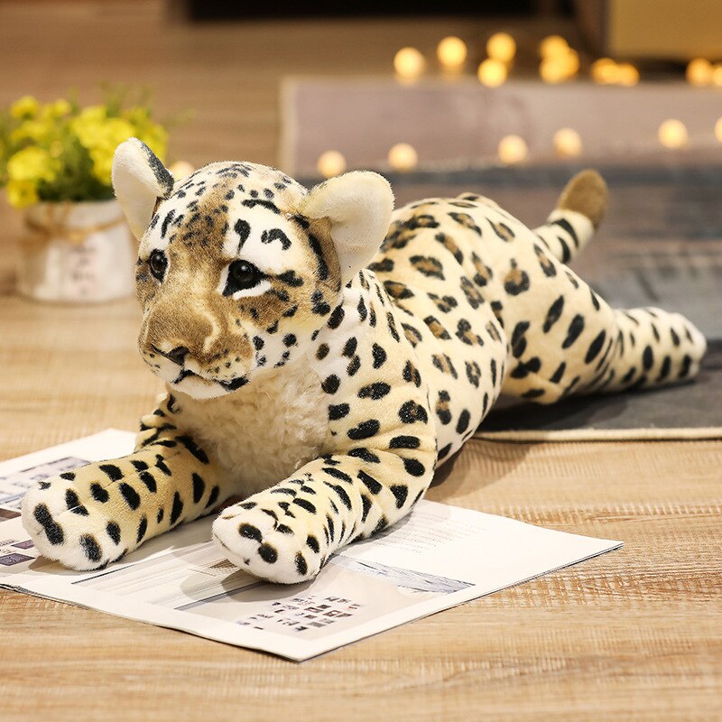 1pc 39/58cm Kawaii Simulation Lion Tiger Leopard Plush Toys Cute Dolls Stuffed Soft Real Like Animal Toys Child Kids Decor Gift