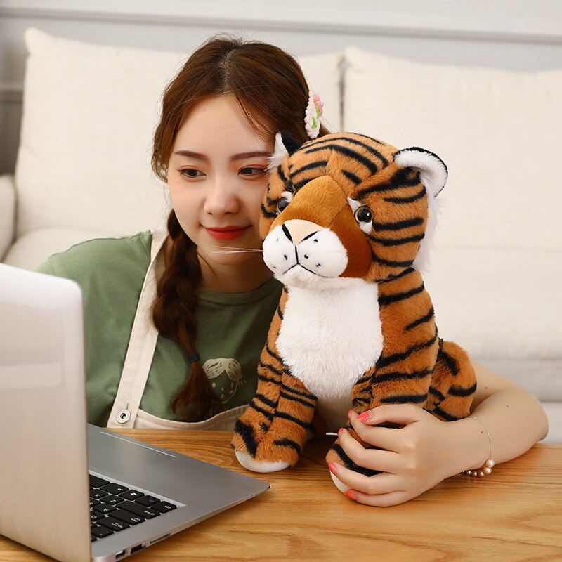 26-50cm Simulation Tiger Plush Toys Home Decor Stuffed Pets Doll Soft Lifelike Animals Pillow for Children Kids Birthday Gift