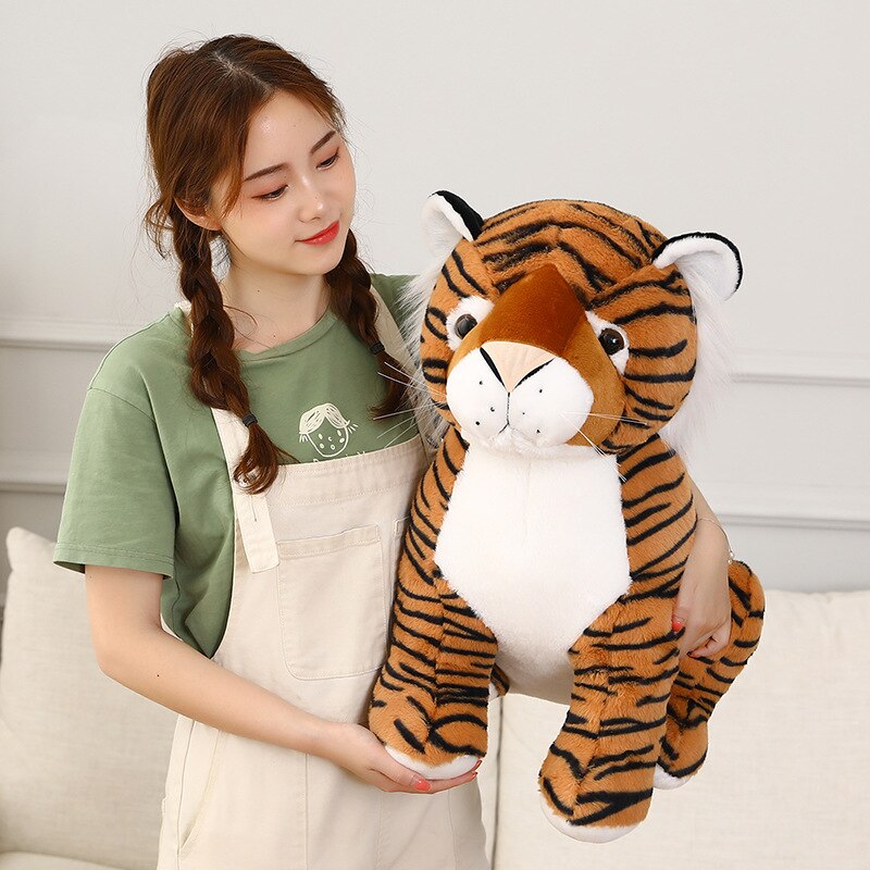 26-50cm Simulation Tiger Plush Toys Home Decor Stuffed Pets Doll Soft Lifelike Animals Pillow for Children Kids Birthday Gift