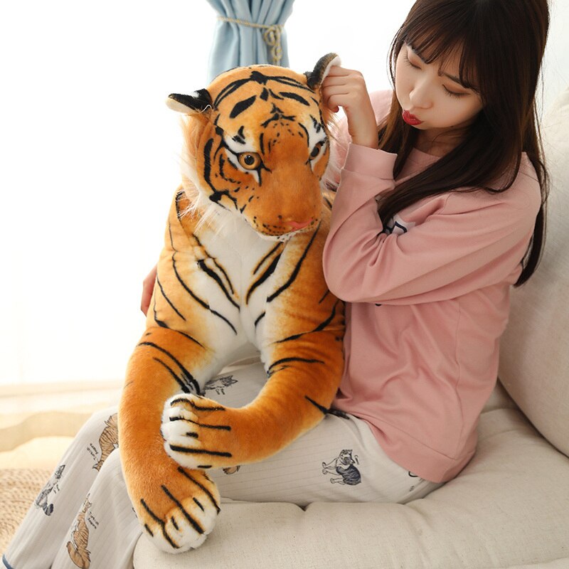 30-90CM Simulation Tiger Plush Doll Real Life White Tiger Stuffed Animals Toys Soft Pillow For Kids Birthday Xmas Gifts