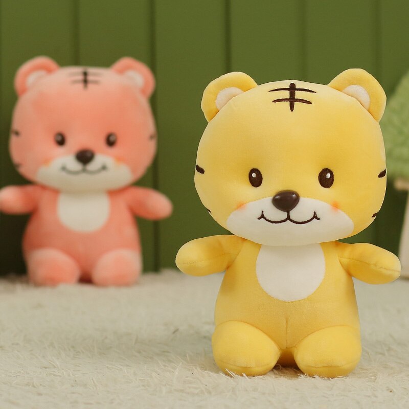 Simulation YELLOW Tiger Plush Toys Soft Lifelike Animals Pillow Pet Doll Car Sofa Decor for Kids Children Boys Birthday Gift