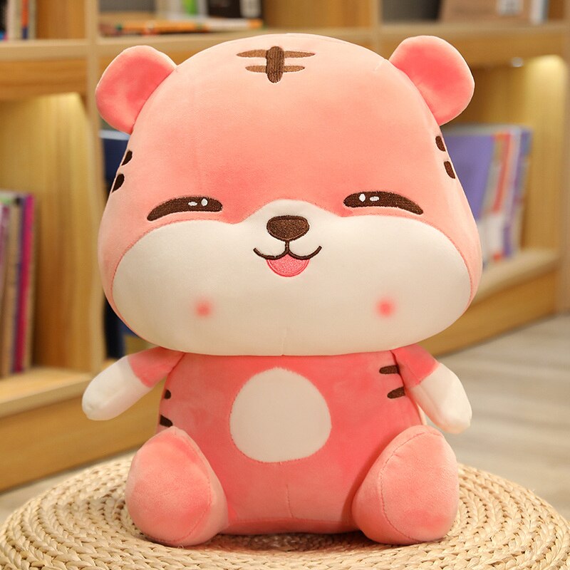 23-60cm Happy Cute Tiger Plush Toys Stuffed Pillow Lovely Animals Doll For Girls Kids Birthday Gifts Home Sofa Decor