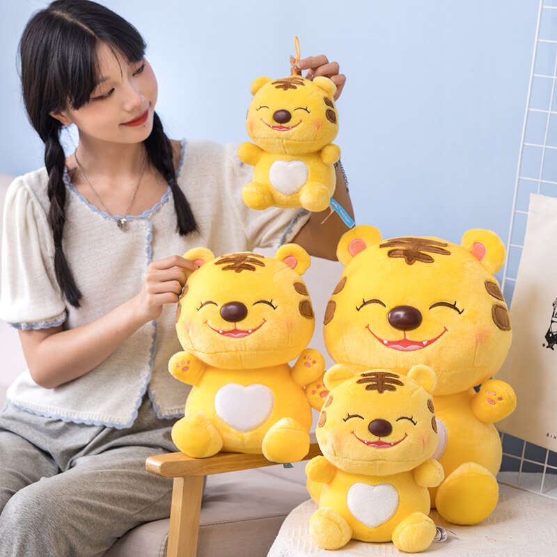 High Quality 20/40cm Lovely Smile Tiger Stuffed Doll Full Filled Adorable Anime Plush Toy Creative Plush Decoration for Sofa