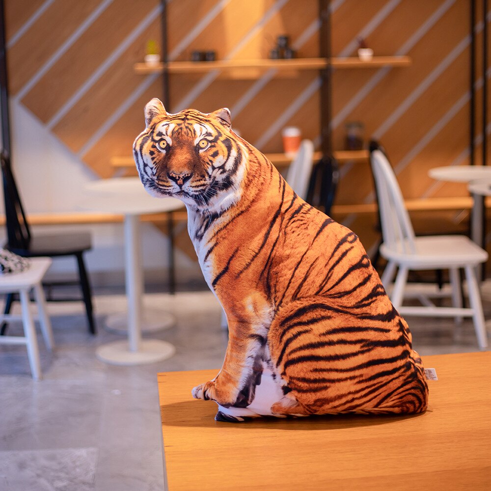 1PC 90cm Simulation Plush Tiger Sleeping Pillow Soft Stuffed Forest Animals Cushion Sofa Decor Cartoon Tiger Toys For Kids Gift