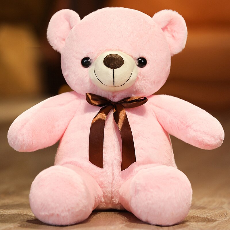 60/80/100cm Lovely Teddy Bear Plush Toys Stuffed Bear with bow tie Doll Girls Valentine's Gift Kids Baby Christmas Brinquedos