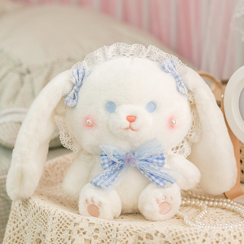 25cm Magic Dressing Rabiit Plush Toy Stuffed Unique Eyes Lace Rabbits Cuddly Plushies Cherry Necklace Crossbody Backpack Bags