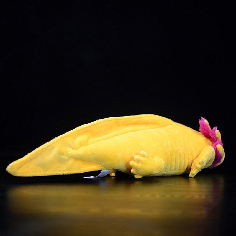 Realistic Yellow Axolotl Plush Toy Soft Axolotl Ambystoma Mexicanum Stuffed Animal Toys Adults Kids Children Gifts