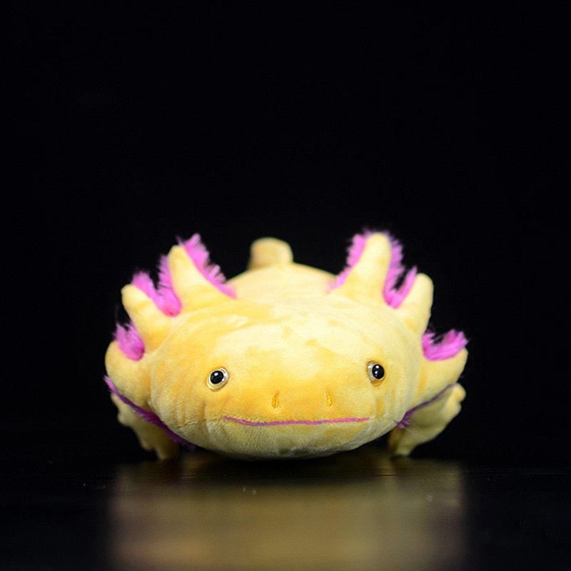 Realistic Yellow Axolotl Plush Toy Soft Axolotl Ambystoma Mexicanum Stuffed Animal Toys Adults Kids Children Gifts