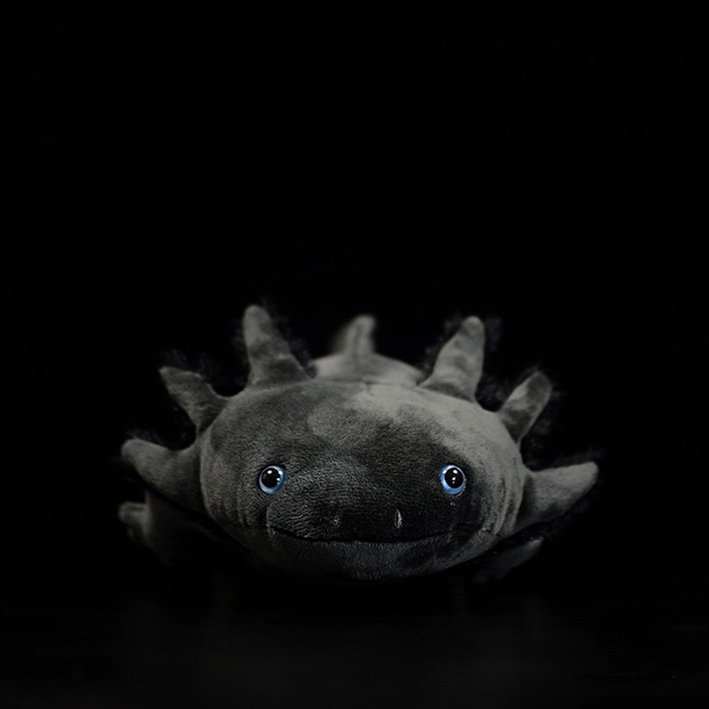 Dark Grey Axolotl Plush Toy Realistic Soft Mexican Axolotls Ambystoma Mexicanum Stuffed Animal Toys Gifts