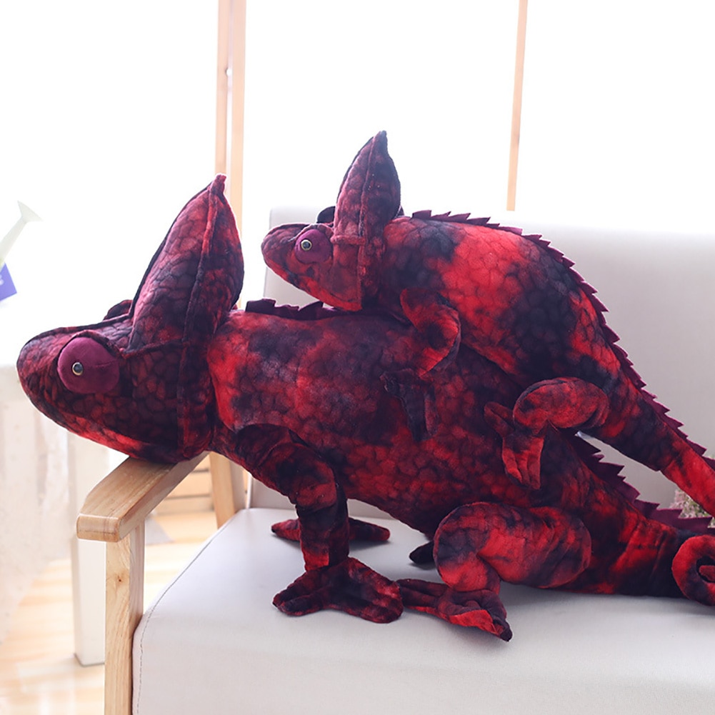 D Novelty Chameleon Plush Toys Stuffed Throw Pillow Animal Soft Plush Party Hold Pillow Baby Sleeping Pillow Chair Cushion