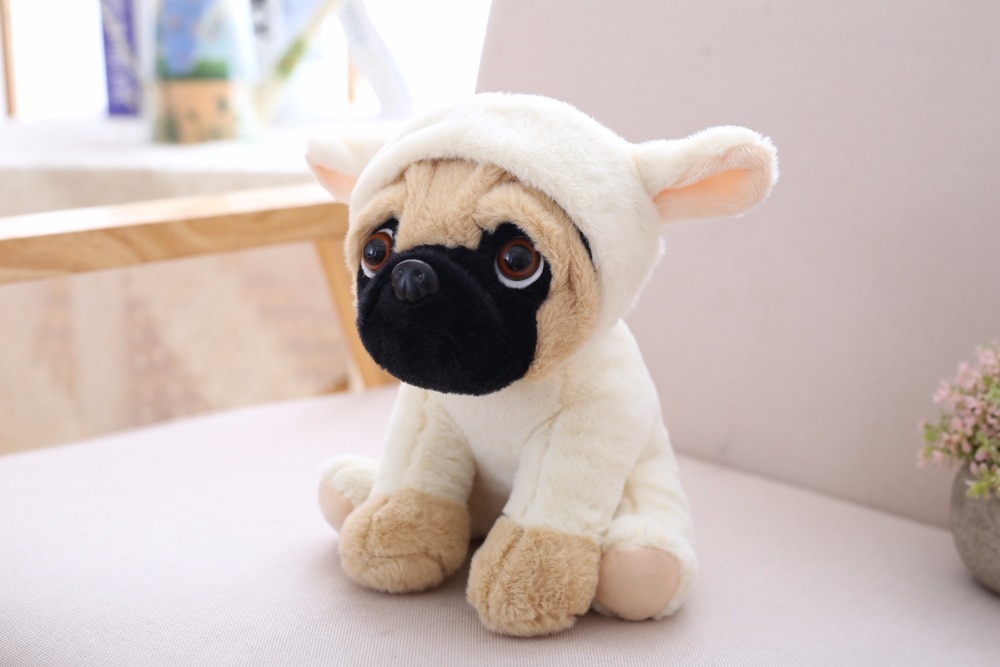 Simulation Sharpei Pug Plush Lovely Dog Stuffed Puppy Pet Plush Animal Toy Children Kids Birthday Gifts