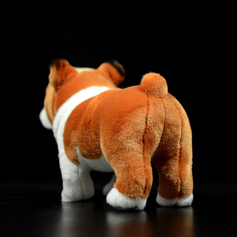Cute Realistic Standing Bulldog Stuffed Plush Toys Simulation Cuddly Soft Lifelike Tiger Dog Doll Animal Christmas Kids Gifts