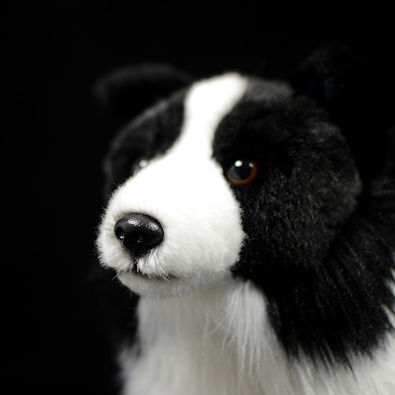 Hot Original Border Collie Dog Mini Dog Kids Stuffed Plush Toys Black Cute Lovely Child Gift Lifelike Animal Doll Poodles Model