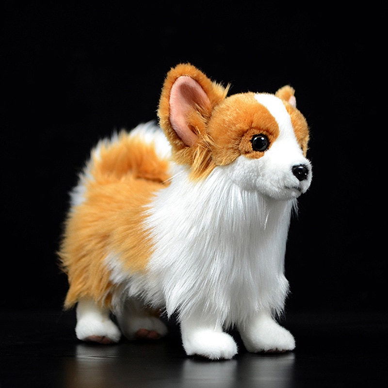 28cm Cute Simulation Pomeranian Stuffed Plush Toy Dog Canis Lupus Familiaris Doll Model Realistic Animal For Kids Christmas Gift