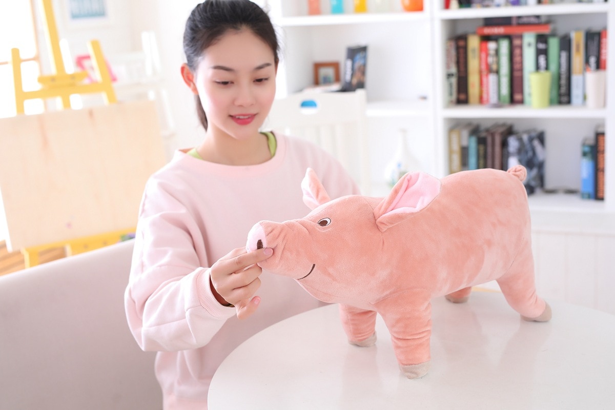 Dog Toys Antistress Stuffed Plush Soft Estrus Vent Toy Accompany Sleeping Pink Piggy Pillow Doll French Bulldog Corgi Supplies