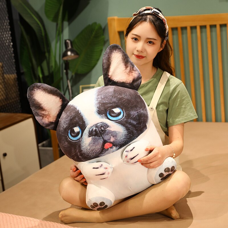 30/45/60cm Cute Simulation French Bulldog Doll Animal Stuffed Puppy Plush Pillow Toy Mascot Shadow Dog Lovely Gift For Children