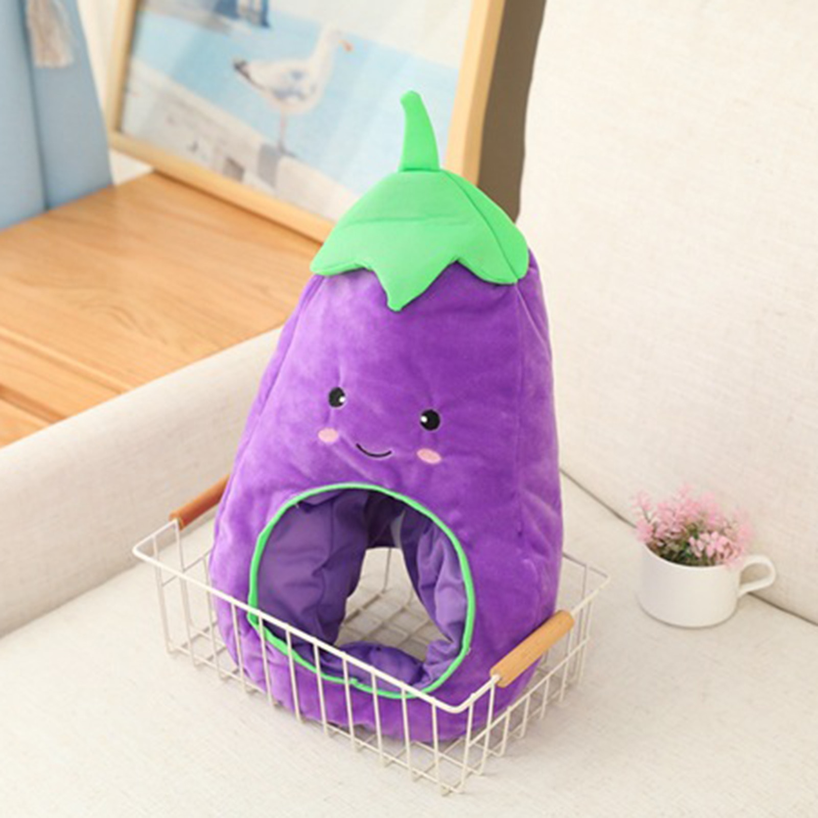 Cactus Eggplant Watermelon Sunflower Soft Plush Doll Headgear Hat Sleeping Toy мягкие игрушки для сна