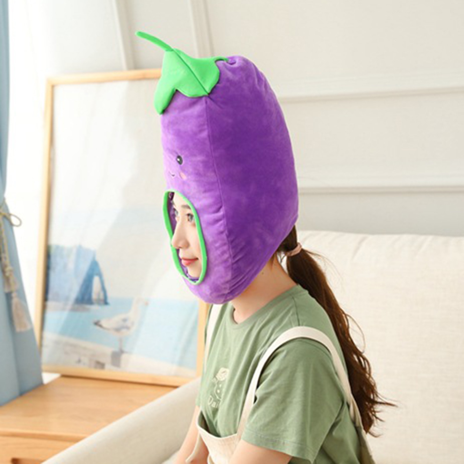 Cactus Eggplant Watermelon Sunflower Soft Plush Doll Headgear Hat Sleeping Toy мягкие игрушки для сна