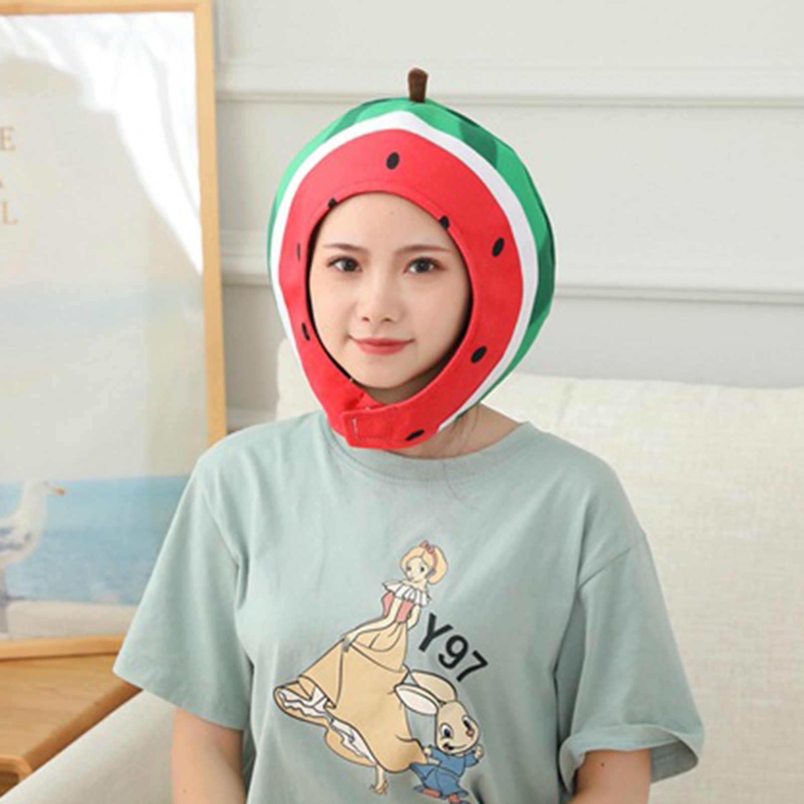 Cactus Eggplant Watermelon Sunflower Soft Plush Doll Headgear Hat Sleeping Toy мягкие игрушки для сна