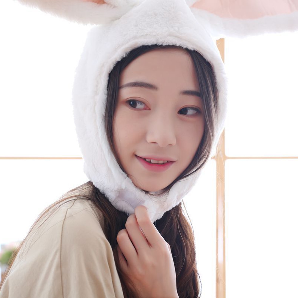 Cute Cartoon Girls Plush Rabbit Bunny Ears Hat Earflap Cap Head Warmer Photo Supplies Gift Hat for Girls Kids Birthday шапка зай