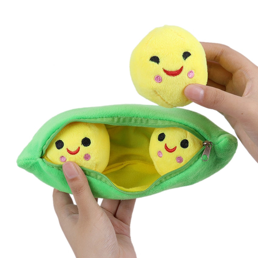 1PC 23cm Cute Kids Plush Toy Pea Stuffed Plant Doll Kawaii For Children Boys Girls Gift Pea-Shaped Pillow Toy
