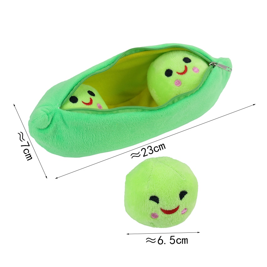 1PC 23cm Cute Kids Plush Toy Pea Stuffed Plant Doll Kawaii For Children Boys Girls Gift Pea-Shaped Pillow Toy