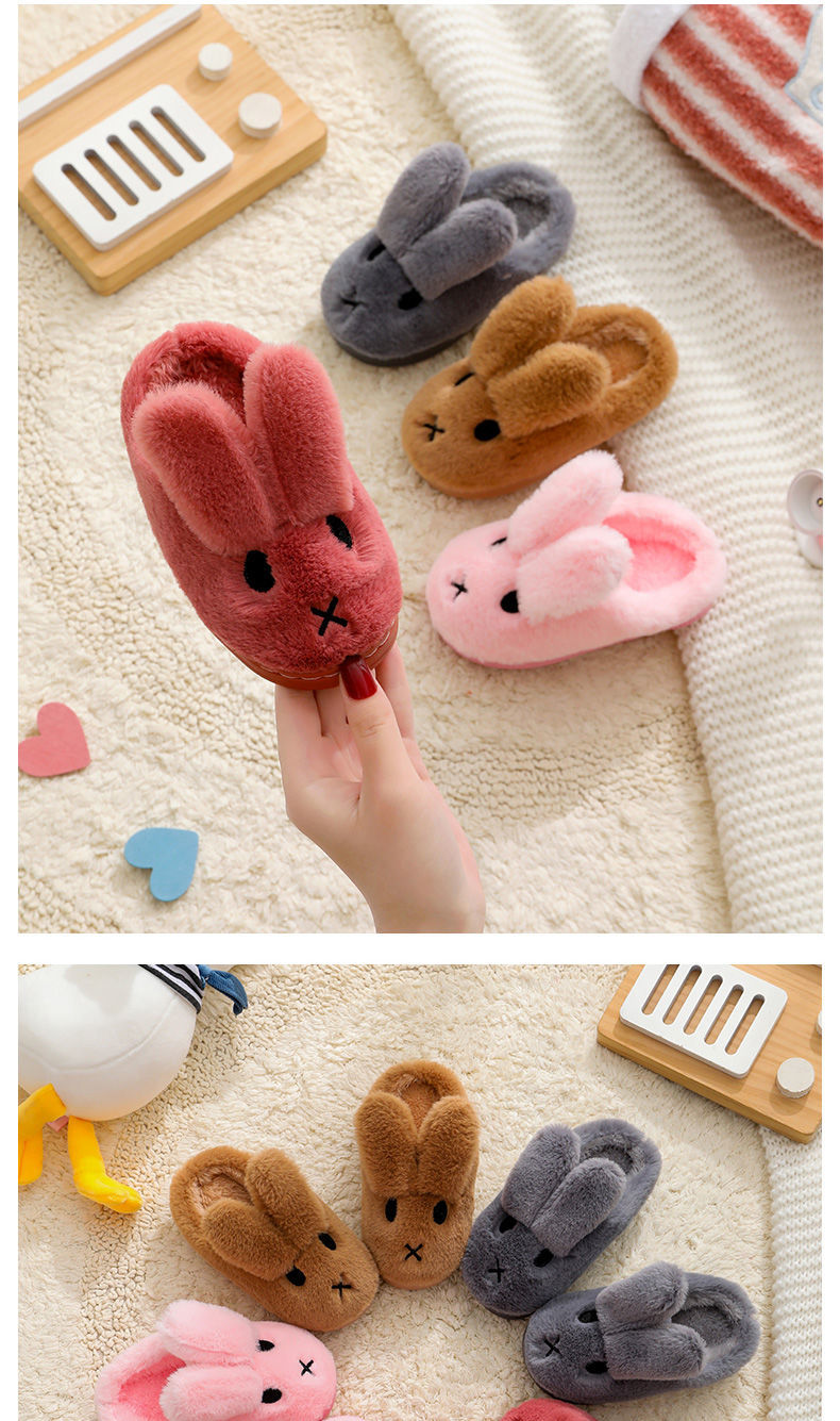 Children's Cotton Slippers Winter Cartoon Warm Feet Comfortable Non-slip Soft-soled Cotton Boys Girls Warm Home Cotton Shoes