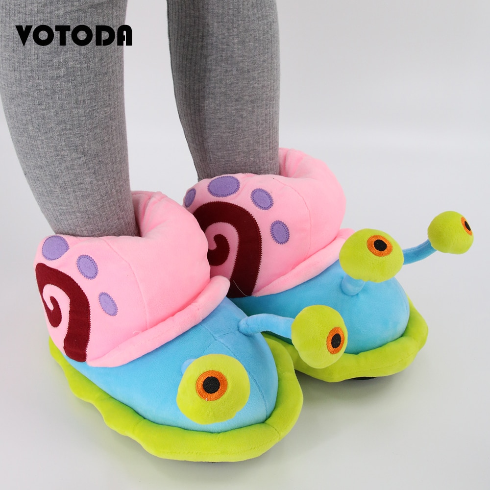 Winter Childrens Slippers Kids Snails Slippers Cute Cartoon Home Shoes Girls Warm House Indoor Animal Plush Slippers Funny Shoes