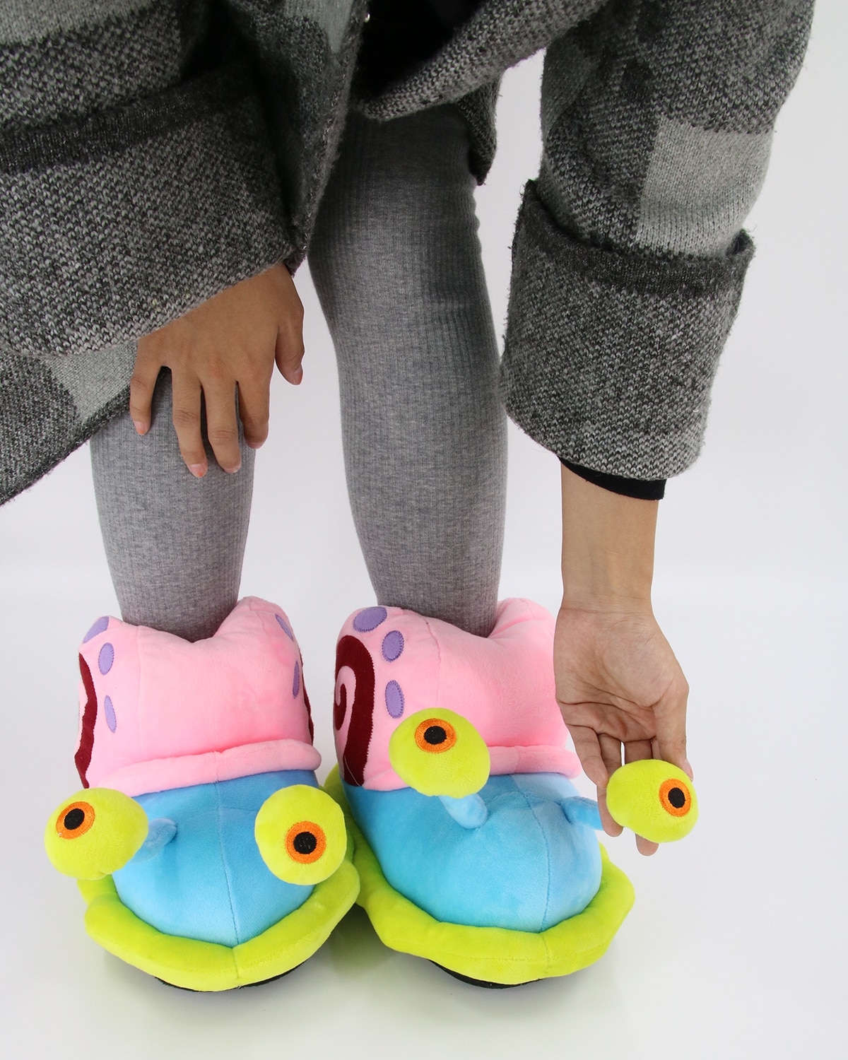 Winter Childrens Slippers Kids Snails Slippers Cute Cartoon Home Shoes Girls Warm House Indoor Animal Plush Slippers Funny Shoes