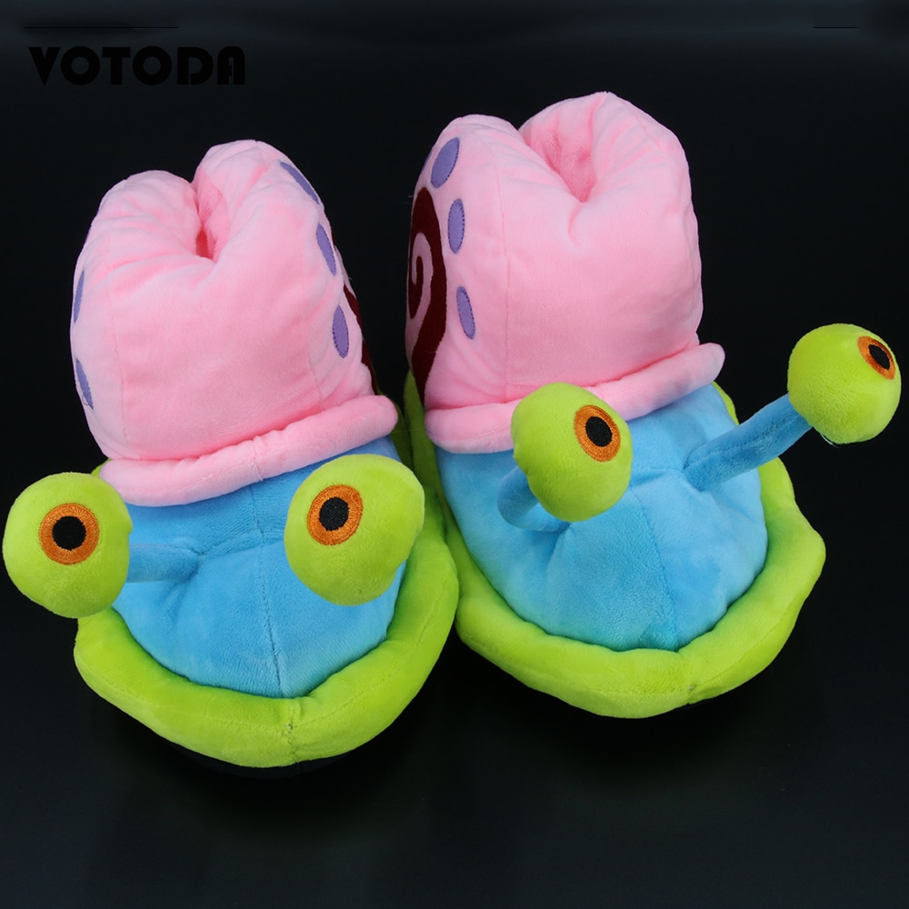 Winter Childrens Slippers Kids Snails Slippers Cute Cartoon Home Shoes Girls Warm House Indoor Animal Plush Slippers Funny Shoes