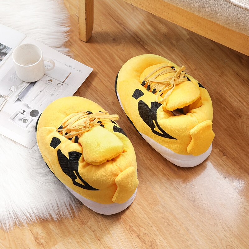 Winter Warm Slippers Cute Home Unisex Furry Slides Sneakers for Women House Floor Cotton Flat Shoes Men EU 36-45 Plush Sliders