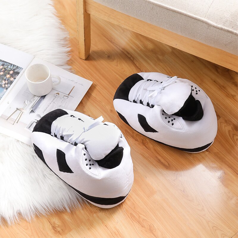Winter Warm Slippers Cute Home Unisex Furry Slides Sneakers for Women House Floor Cotton Flat Shoes Men EU 36-45 Plush Sliders