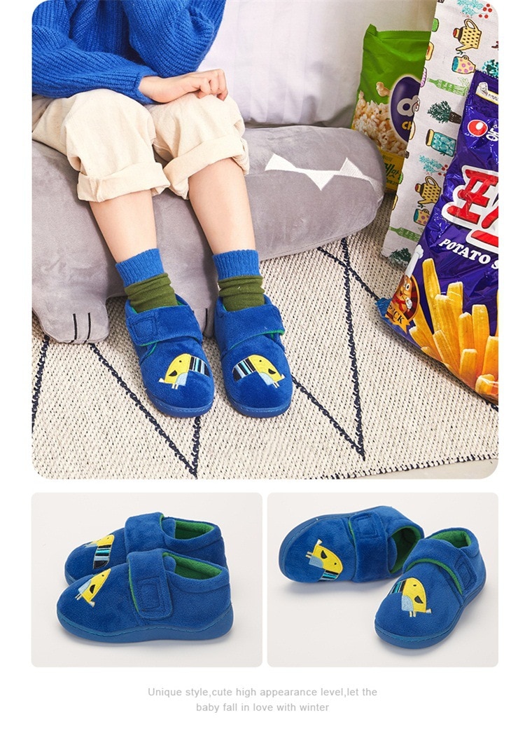 Boys Autumn Winter Slippers Girls Cute Cartoon Dinosaur Home Shoes Children Warm Fur Slipper Kids Unicorn Home Slippers