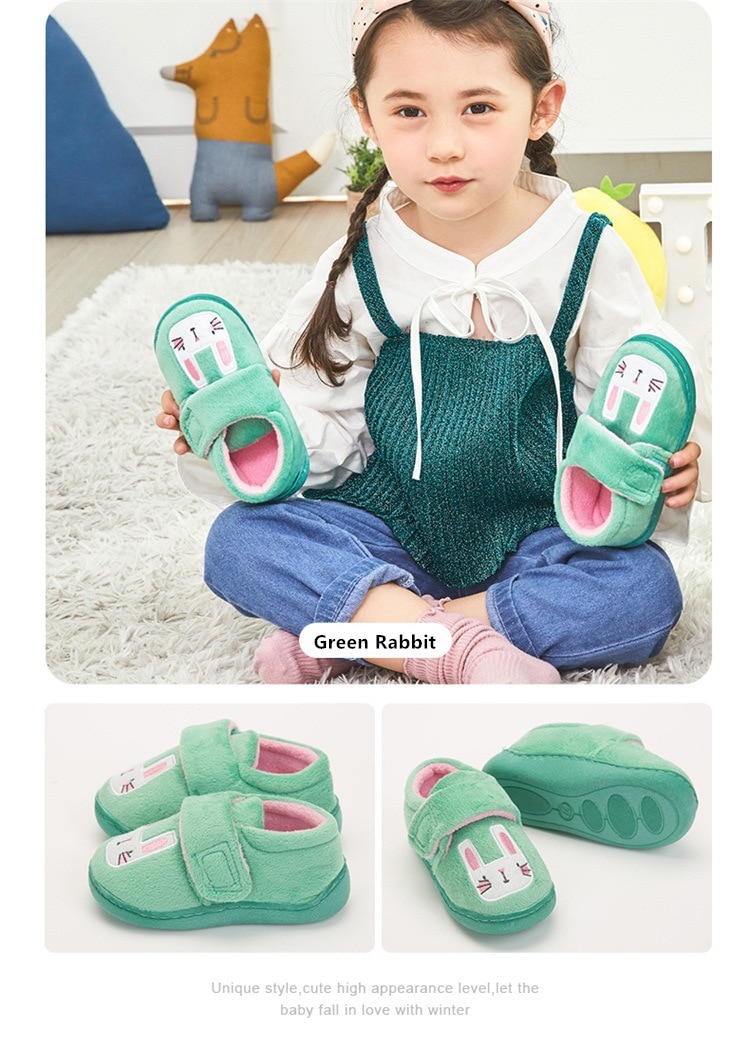 Boys Autumn Winter Slippers Girls Cute Cartoon Dinosaur Home Shoes Children Warm Fur Slipper Kids Unicorn Home Slippers