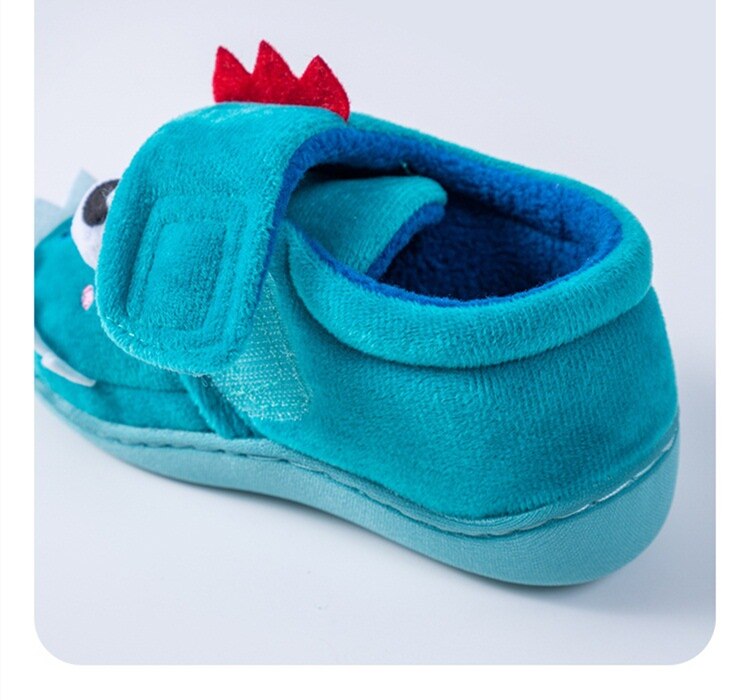 Boys Autumn Winter Slippers Girls Cute Cartoon Dinosaur Home Shoes Children Warm Fur Slipper Kids Unicorn Home Slippers