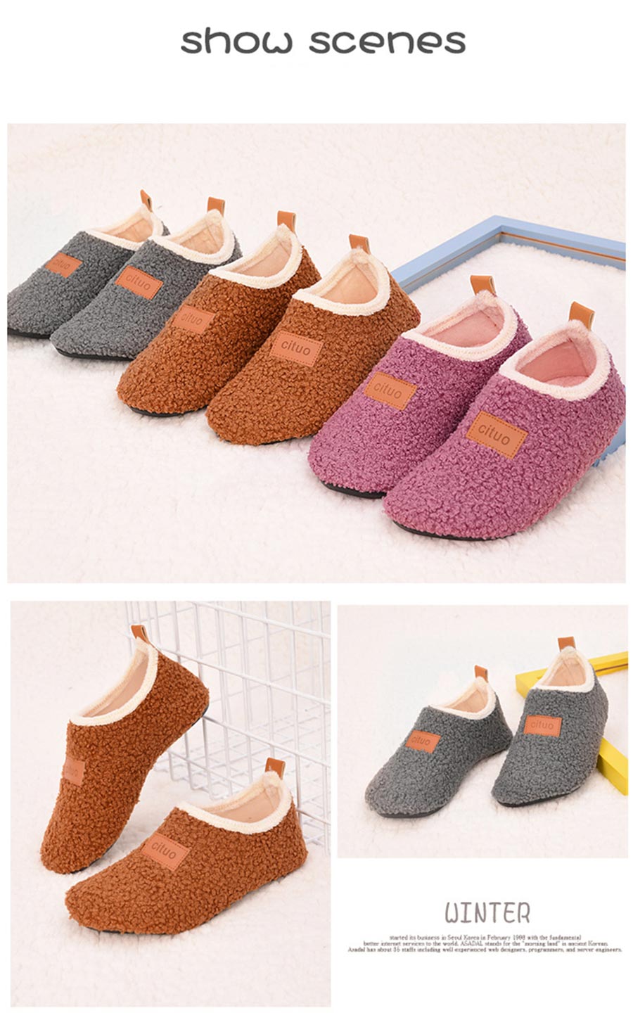 Winter Kids Slippers Teddy Plush Warm Floor Sock Shoes Baby Boys Soft Sole Non-slip Cotton Slippers Girls Indoor Home Shoes 2021
