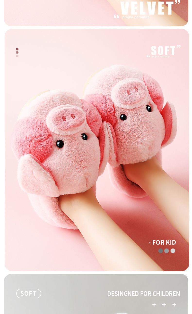 2022 Indoor Couple Shoes Men Women Fluffy Pig Slippers Girls Pink Fur Slides Kawaii Home Shoes Woman Cute Plush Piggy Slippers