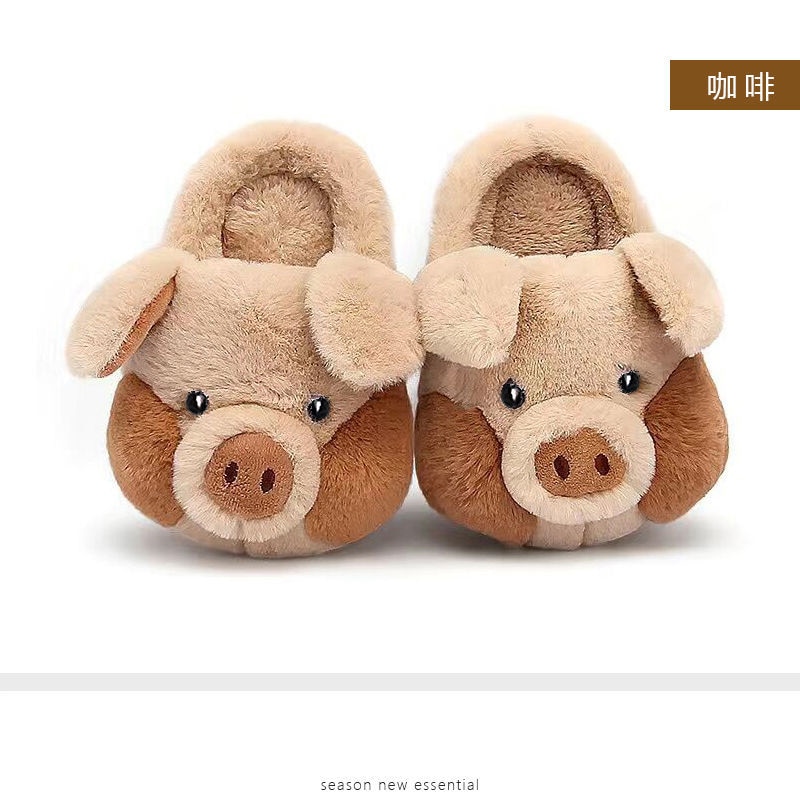 2022 Indoor Couple Shoes Men Women Fluffy Pig Slippers Girls Pink Fur Slides Kawaii Home Shoes Woman Cute Plush Piggy Slippers