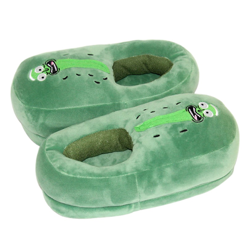 28cm Rick Pickle Rick Skellington Soft Plush Slippers Hot Bedroom Shoes Soft Stuffed Toys Dolls