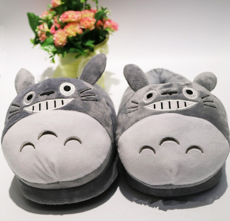 totoro plush slippers