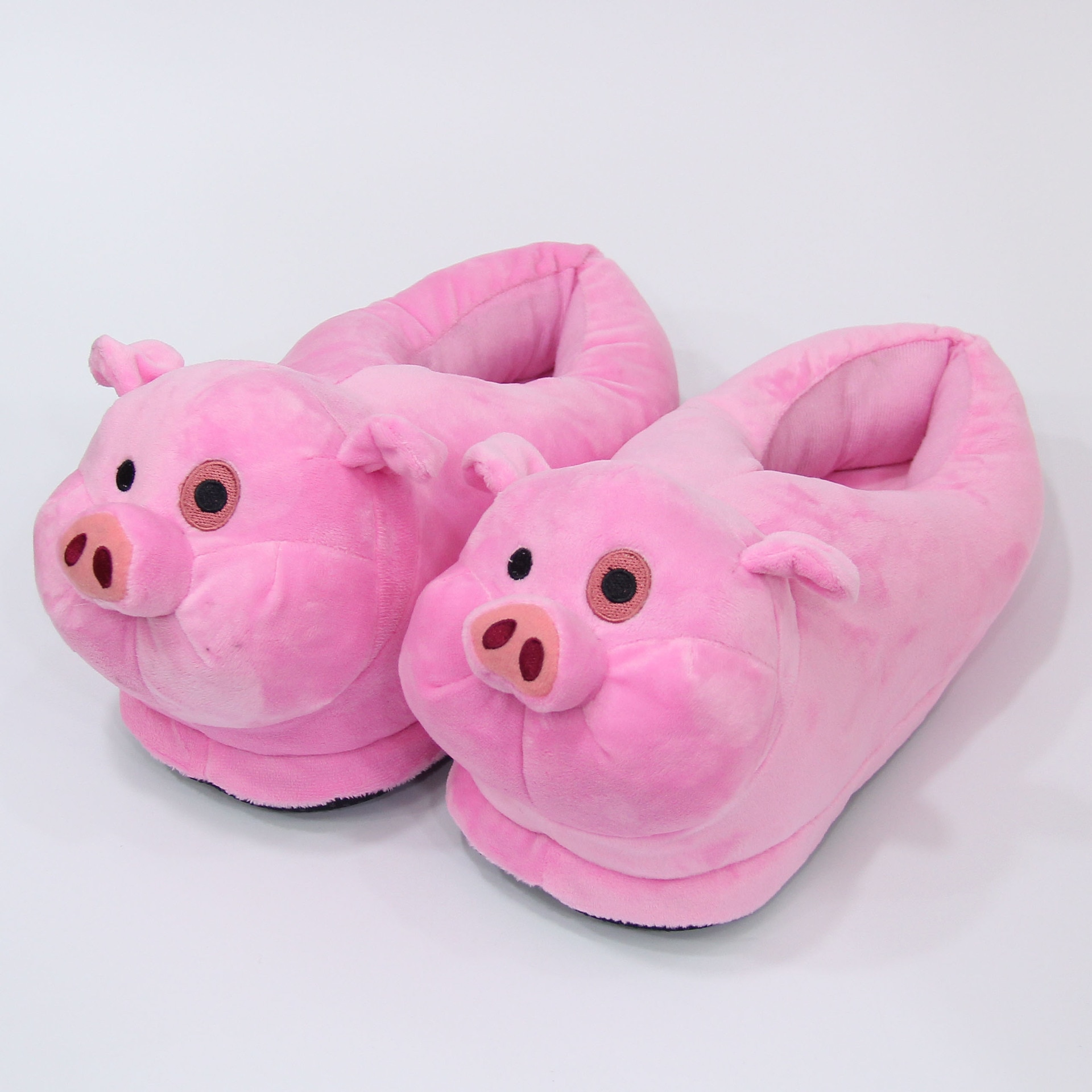 Winter warm Indoor floor bedroom Cotton Pink Pig slippers cartoon cute plush Keji slippers home slip cotton pad shoes