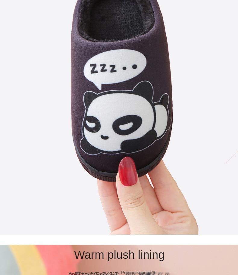 Winter Children Slippers Boys Indoor Home Shoes Warm Kids Flip Flops Plush Velvet Cartoon Panda Baby Girls Bedroom Casual Shoes