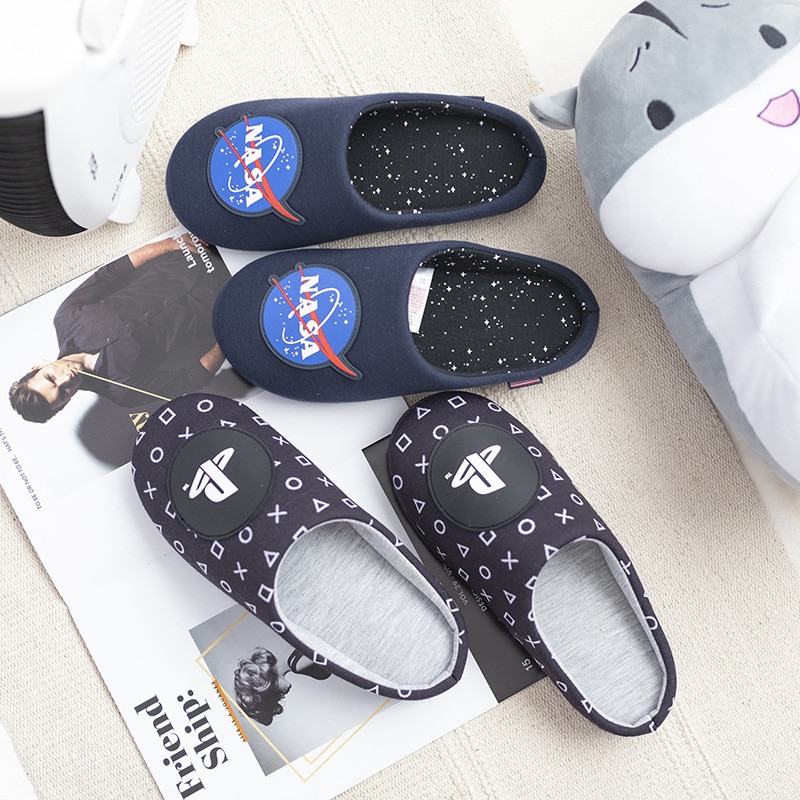 Shoes Men Home Slippers Winter House Slipper Plush Man Shoes Indoor Cotton Slipper Man Superhero Indoor Warm Chinelo