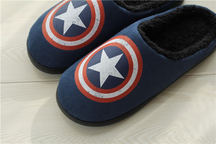 Shoes Men Home Slippers Winter House Slipper Plush Man Shoes Indoor Cotton Slipper Man Superhero Indoor Warm Chinelo