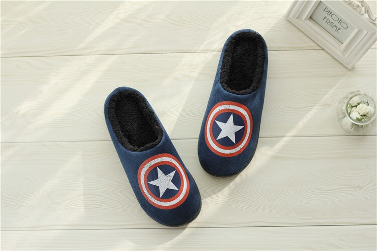 Shoes Men Home Slippers Winter House Slipper Plush Man Shoes Indoor Cotton Slipper Man Superhero Indoor Warm Chinelo