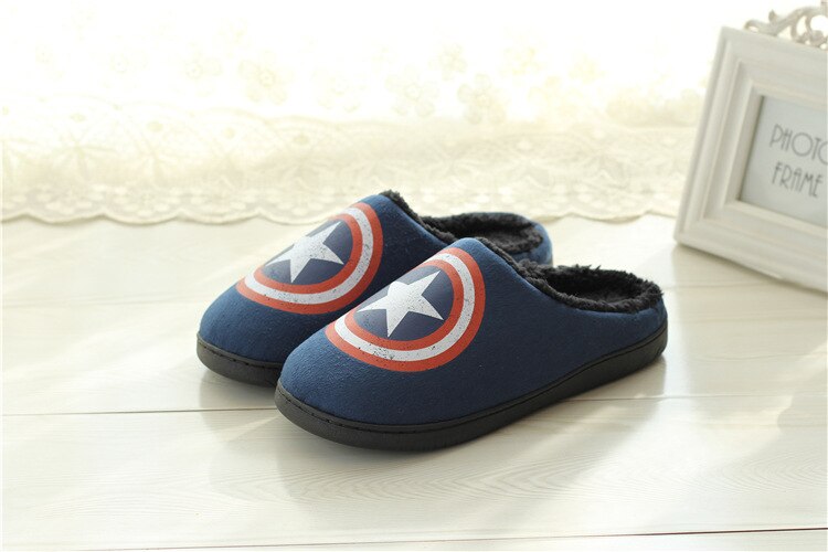 Shoes Men Home Slippers Winter House Slipper Plush Man Shoes Indoor Cotton Slipper Man Superhero Indoor Warm Chinelo