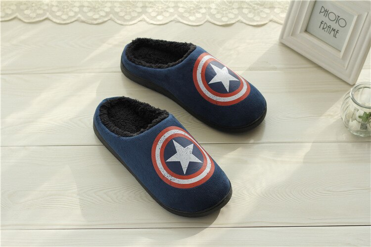 Shoes Men Home Slippers Winter House Slipper Plush Man Shoes Indoor Cotton Slipper Man Superhero Indoor Warm Chinelo