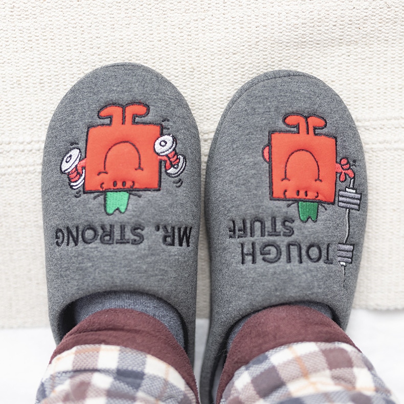 Shoes Men Home Slippers Winter House Slipper Plush Man Shoes Indoor Cotton Slipper Man Superhero Indoor Warm Chinelo