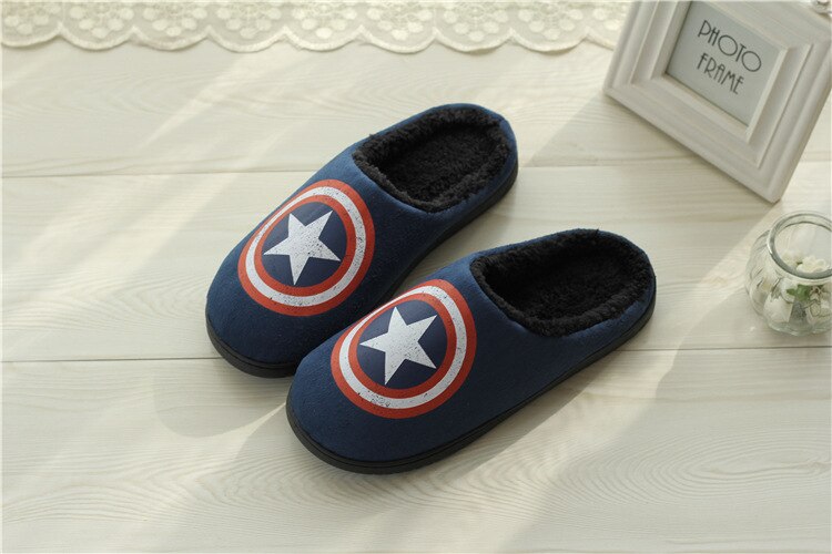 Shoes Men Home Slippers Winter House Slipper Plush Man Shoes Indoor Cotton Slipper Man Superhero Indoor Warm Chinelo